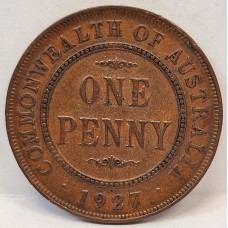 AUSTRALIA 1927 . ONE 1 PENNY . CENTRE DIAMOND